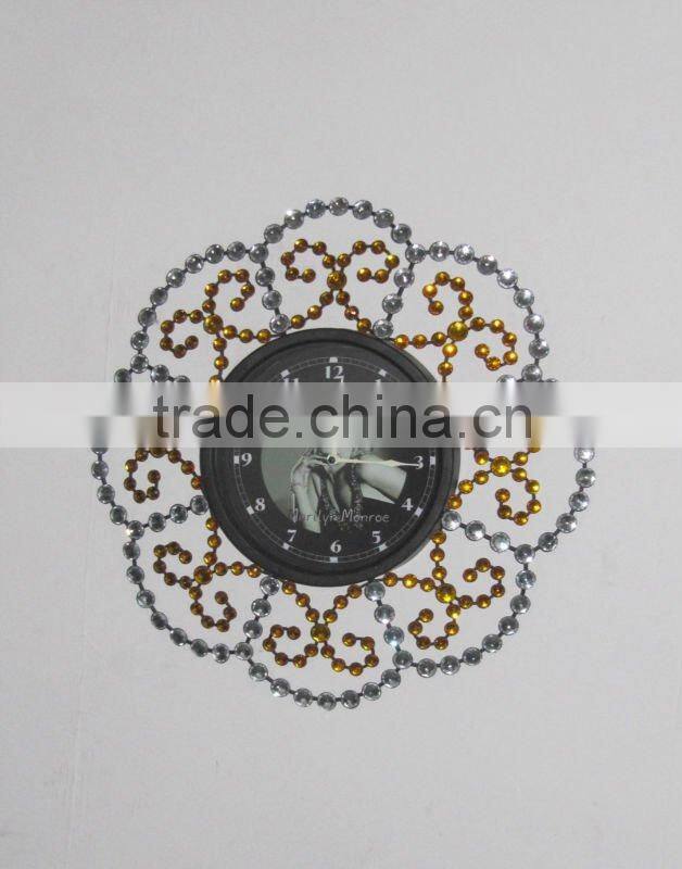 Acrylic Diamond Metal Wall Clock
