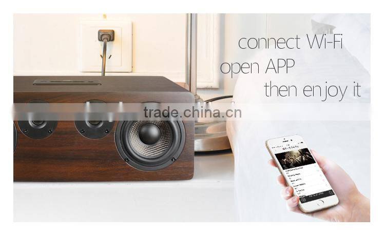Wholesale Vintage wooden HiFi WiFi Stereo speaker