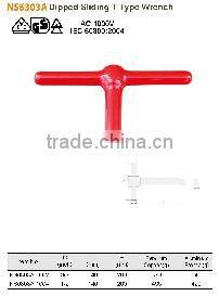 High quality non spark insulated sliding t type wrench; VDE/GS Certificate; Die forging; China Manufacturer;OEM service; AC1000V