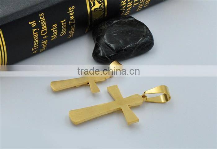 China wholesale JCN0330 stainless steel gold Jesus cross necklace pendant