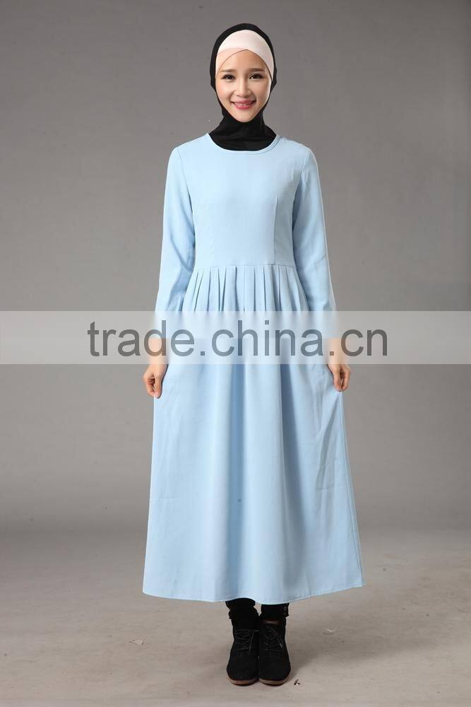 Chinese Products Online Pleated Kaftan Abya Dresses for Muslim Women