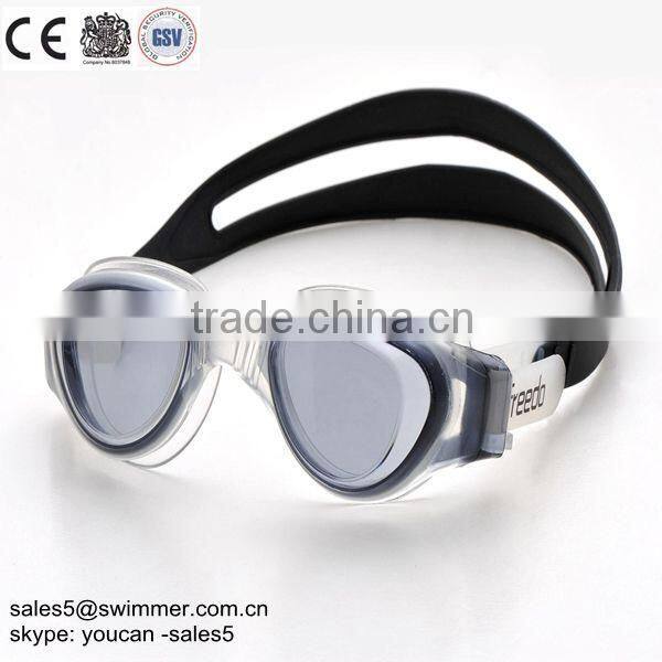 Racing swimming goggles with mirror coated lens