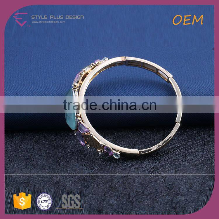 G69734I01 STYLE PLUS gold plate hand chain with sapphire design bracelets for girls gold plate chunky chain bracelet