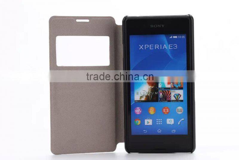 Water printing PU cell phone case For SONY E3