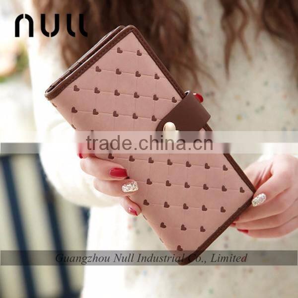 Wholesale cheap women pu leather wallet with cell phone pocket