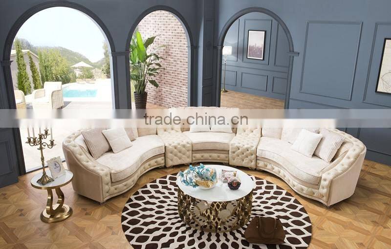 Tufted beige velvet sectional chesterfield sofa set classic italian design AL043
