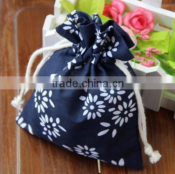 Customized Printing Small Stuff Holder Gift Storage Cotton Drawstring Bag