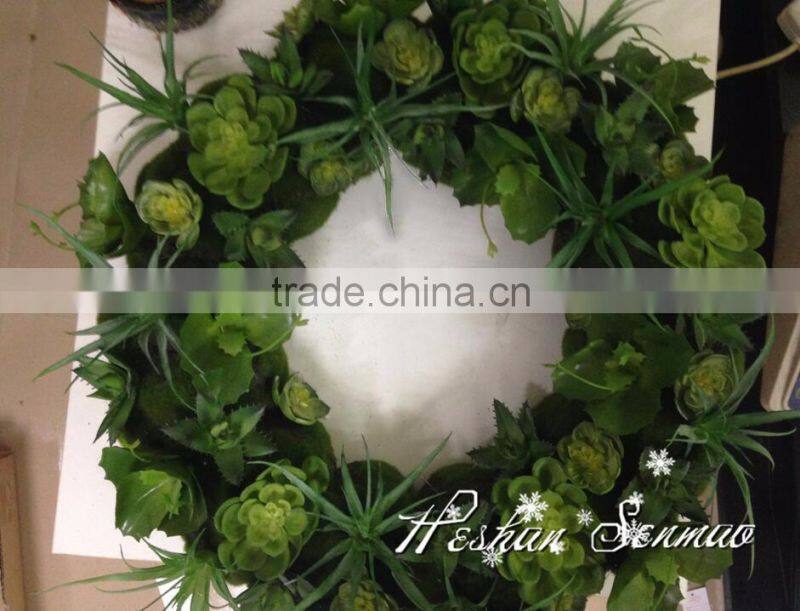 real touch artificial plastic plants succulent plants and flowers christmas wreath for wall door decoration