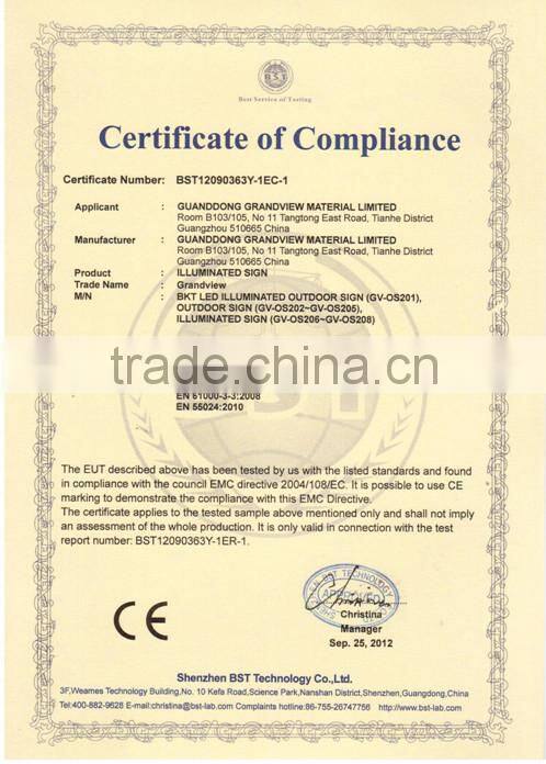 Attractive advertising equipment epoxy resin illuminated shop sign