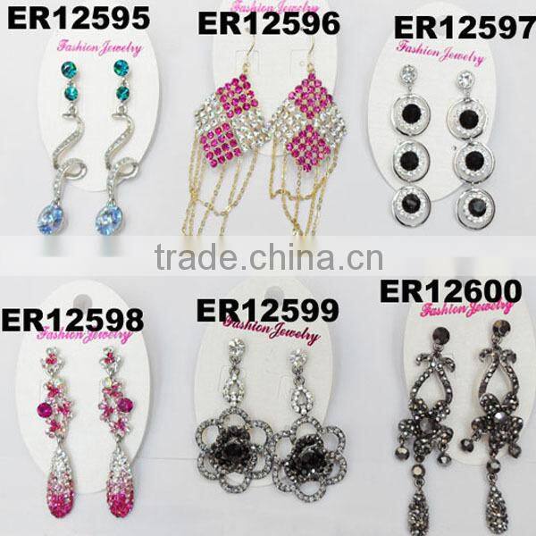 very long fashion glitter diamond long earrings