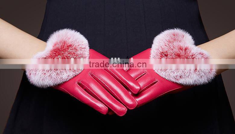 lady hand driving touch screen leather gloves