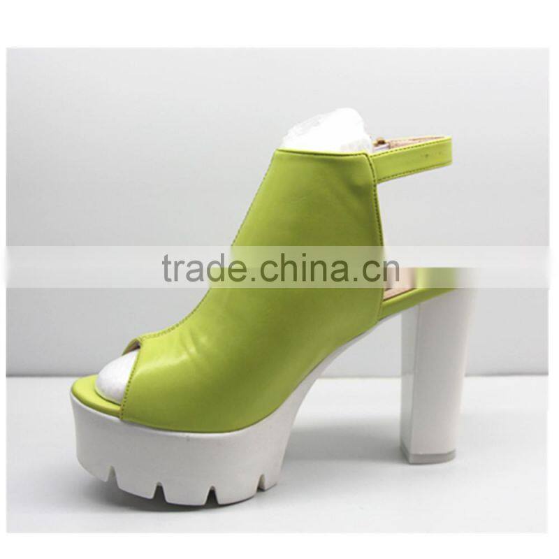 Women Dress Shoes Slip on Chunky Heel Sandals for Lady