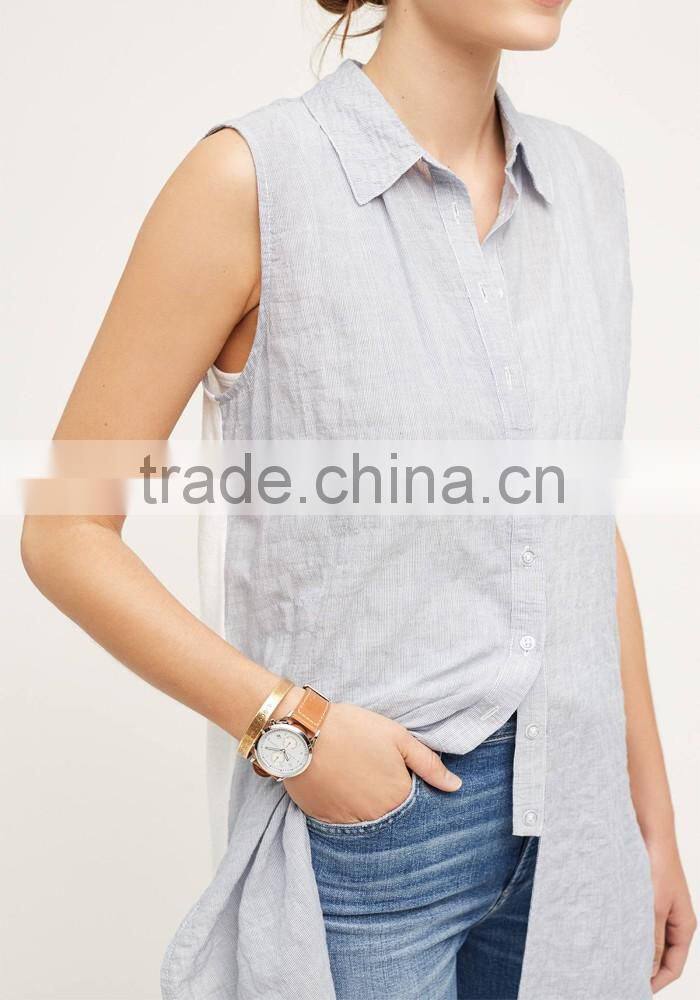 Designer western tops images sleeveless buttondown tunic long for woman
