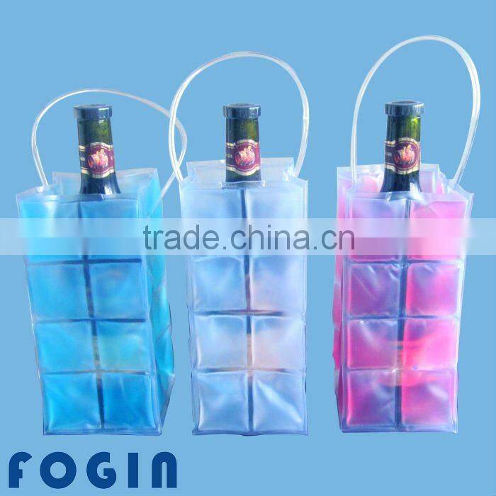 Recyclable iced pvc wineskin with handle cooler packaging bag