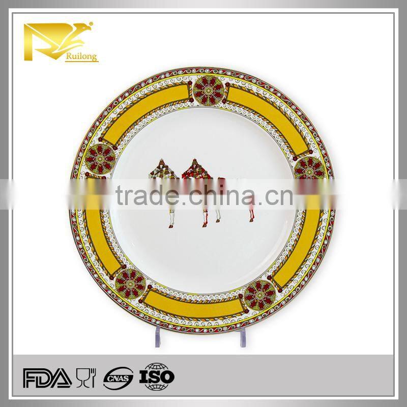 ceramic hand painting custom printed stoneware plate, new design ceramic plate