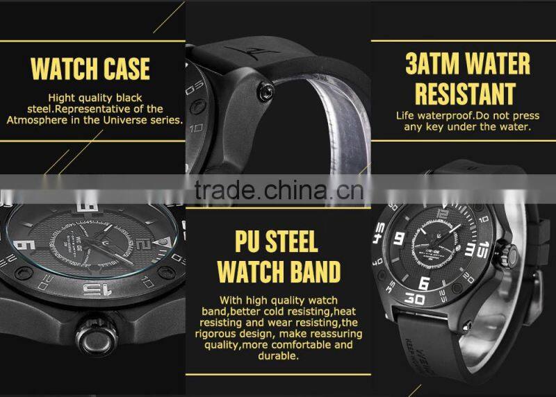 WEIDE Luxury Watch Brand Universe Series Sport Watches For Men Quartz Watches Bezel Japan Movt Silicone Strap Smart Watch