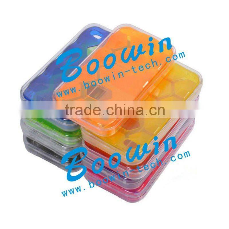 red blue hexagon Soft TPU Gel Crystal Jelly Case Cover for apple iphone 4s