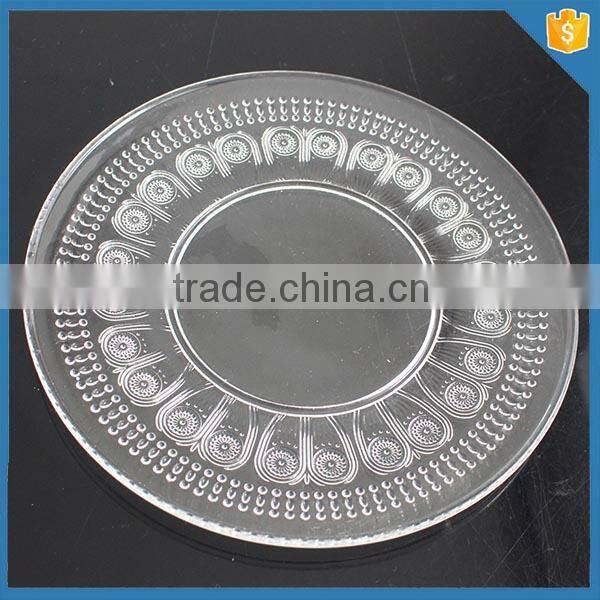 LXHY-P269 hand press round glass dinner plates for restaurant