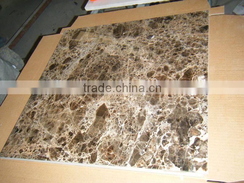 Dark emperador and ceramic composite tiles