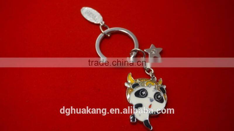 2016 Factory price panda mascot keychain special design cute China style zinc alloy keyring