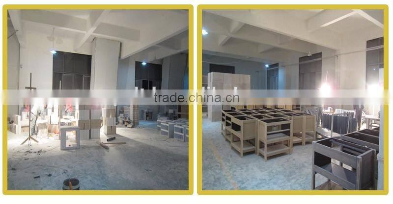 RA040 modern white MDF bathroom cabinet with ceramic basin