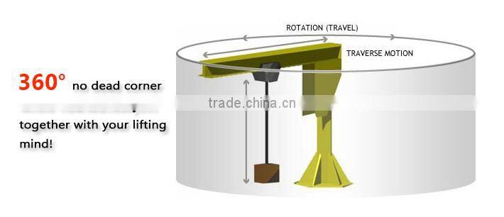 china 360 Degree rotating slewing lift jib crane