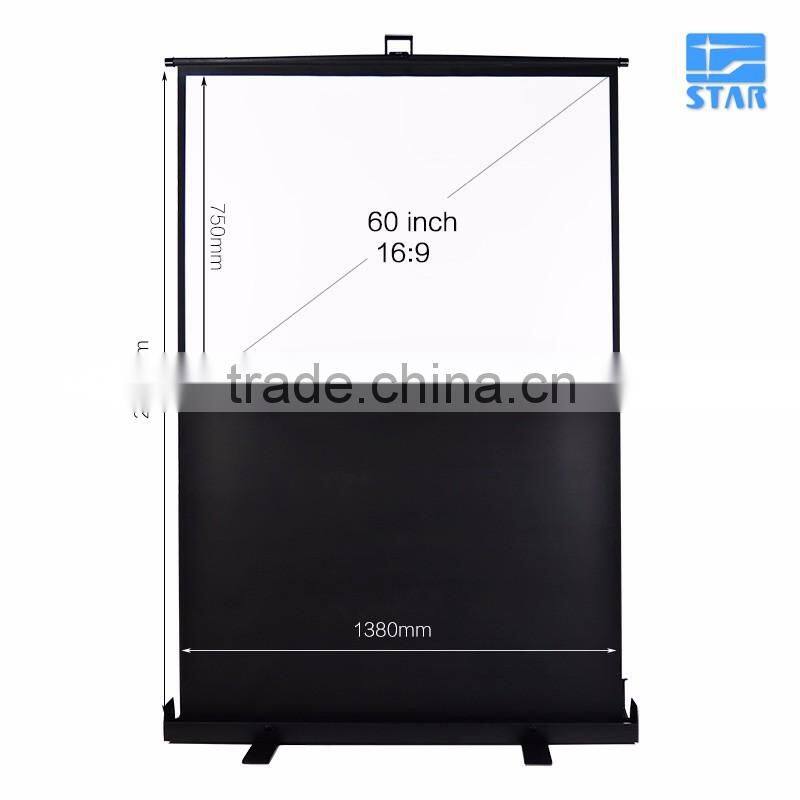 60 Inch 16:9 Floor Pull-up Projection Screen, Portable Projection Screens Easy Carry