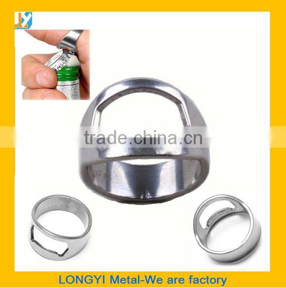 Cool Stainless Steel Metal Finger Ring Beer Wine Bottle Opener Tool Instrument