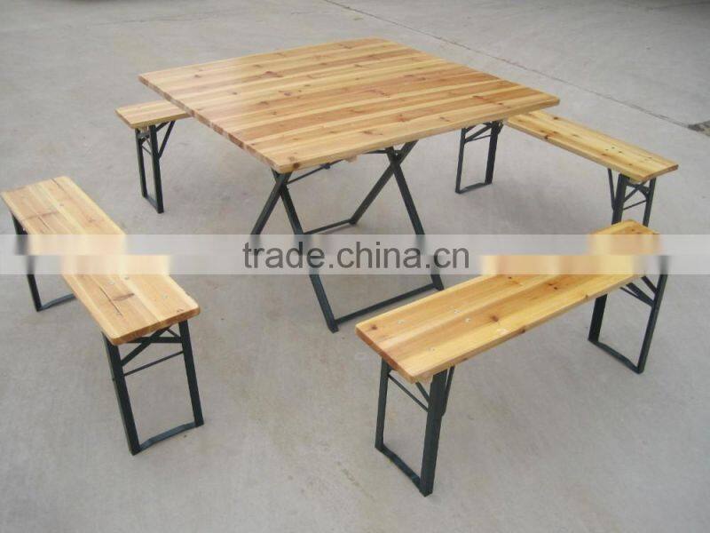 cheap Outdoor folding Wood beer table sets, beer table and bench