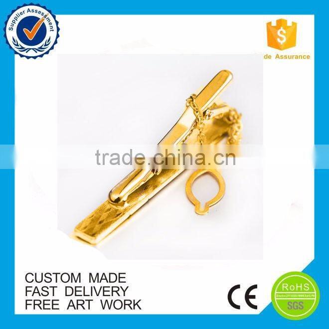 Custom design gold plate laser logo tie clip