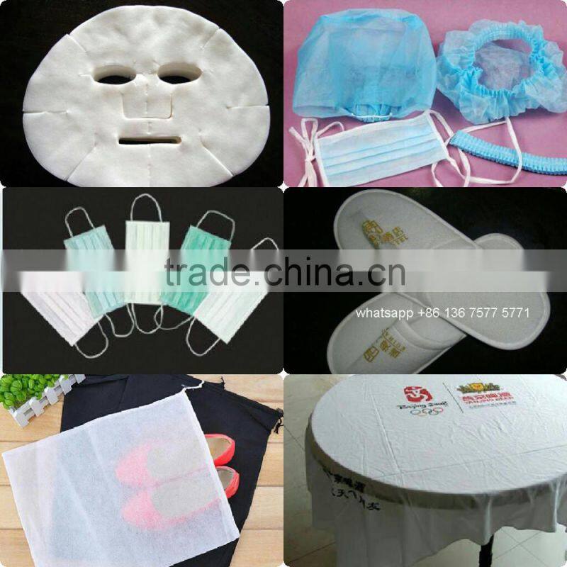 Spunlace Mesh Nonwoven Fabric roll for making disposable hotel slipper hand wet scented wipes for restaurant head cap of worker