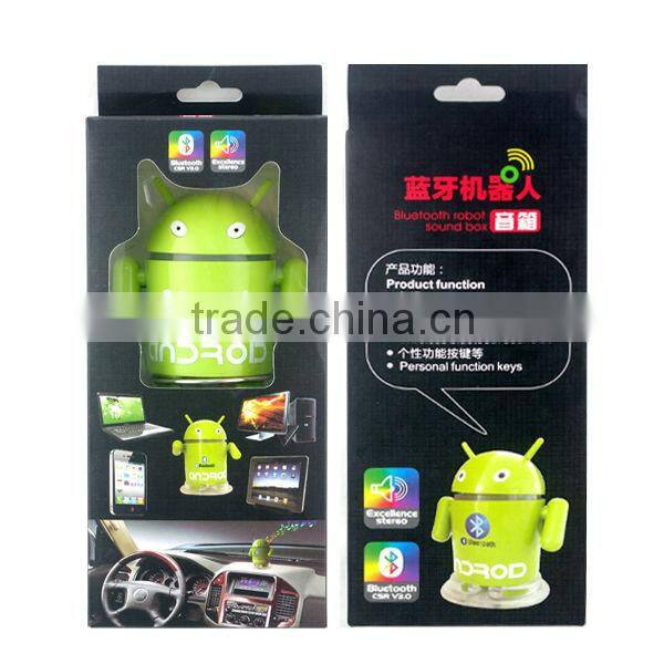 Mini andriod robot Bluetooth speaker with free car charger