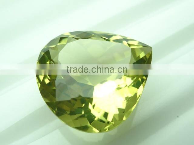 lemon green quartz, lemon quartz cut stone