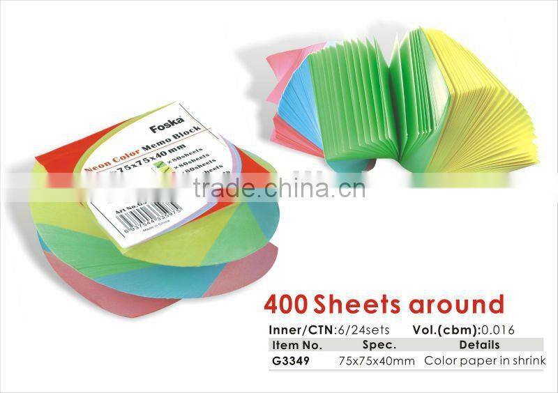 Popular White/Color Sticky Memo Pad/Block