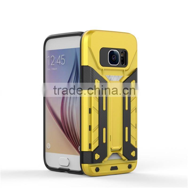 Shenzhen China Suppliers Multi-Function Kickstand Card Slot Holder Case For Samsung S7 Hybrid Armor Case