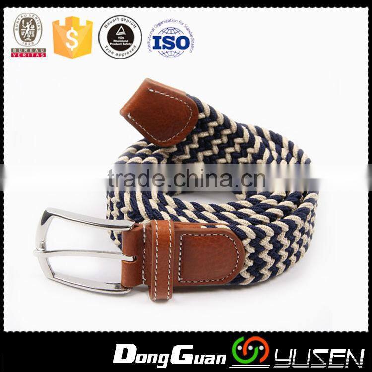 Unisex Canvas Woven Pin Bucklle Men Women Elastic Stretch Waist Belt