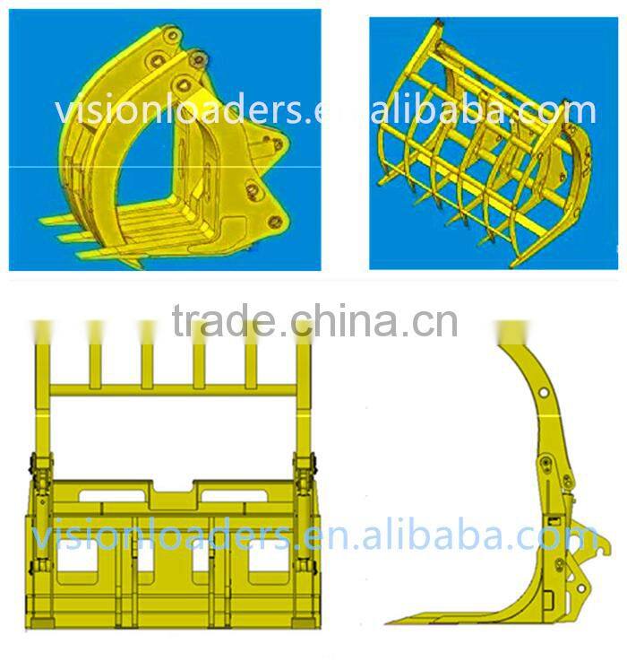 OEM SDLG LG933L/LG936L/LG938L Wheel Loader Attachment Grass Grapple For Sale , Attachment Code 1690100005/1690100093/1690100178