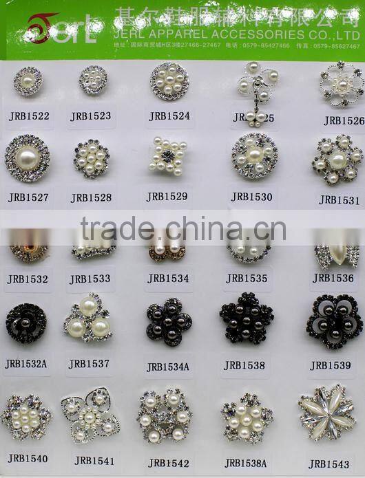 China fancy flower metal fashion rhinestone button wholesale