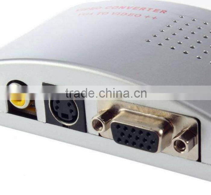 Computer Laptop PC VGA To Video Universal PC VGA to TV AV RCA Signal Adapter Converter Video Switch Box Supports NTSC PAL system