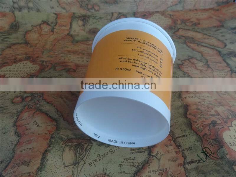 Custom printed paper soup cups with paper lids