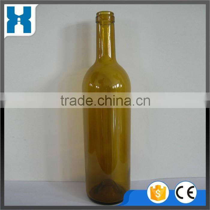 750ML BULK BROWN AMBER GLASS WINE BOTTLE