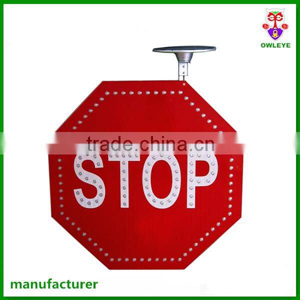 Solar Stop Signal Sign/Electronic Traffic Light /Solar Flashing Warning Light Sign