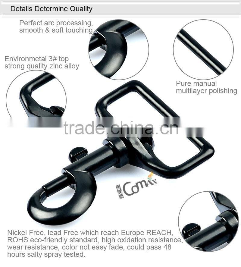 Bag Hardware Fittings Black Swivel Metal Clasp For Bags