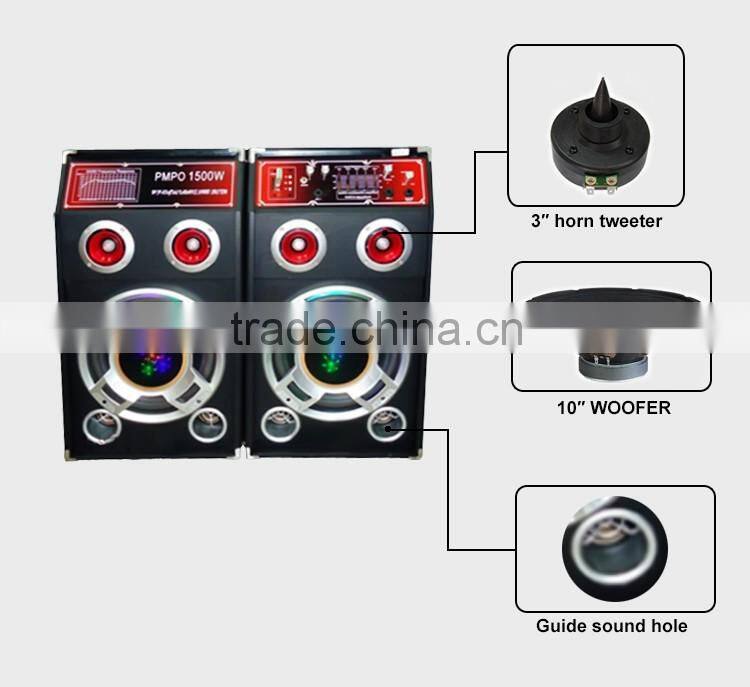 OEM Boombox with Disco Light 10inch Sound System 120W Bt Speakers