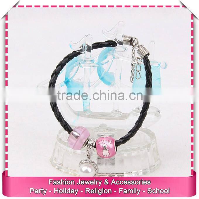 Custom leather luminous bracelet, hot sale bracelet of leather