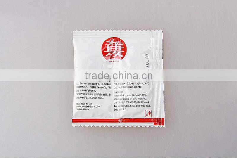 CONVENIENT PACKING 3g wasabi paste COMBINED WITH 5g soy sauce