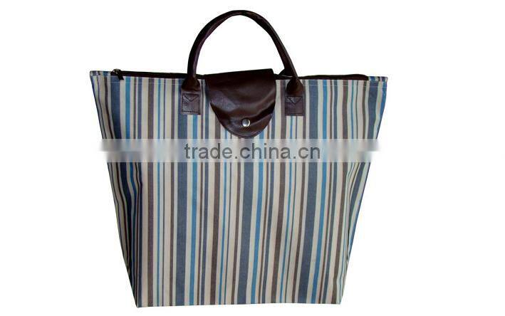 2015 new fashion oxford fabric shopping bag folding waterproof eco-friendly shopping bag leather tote women