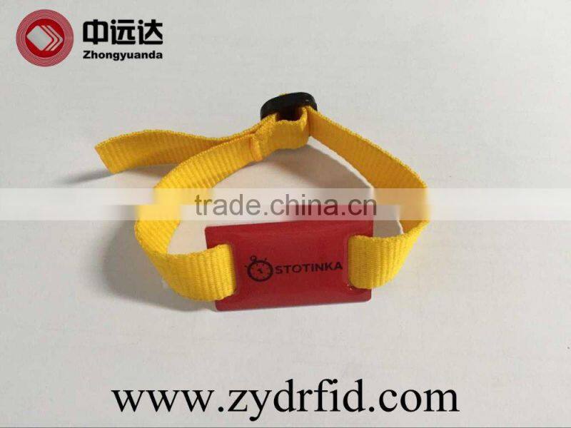 woven NFC bracelets for events with ntag213 / ultralight chip with laser code and heat transfer fashion style