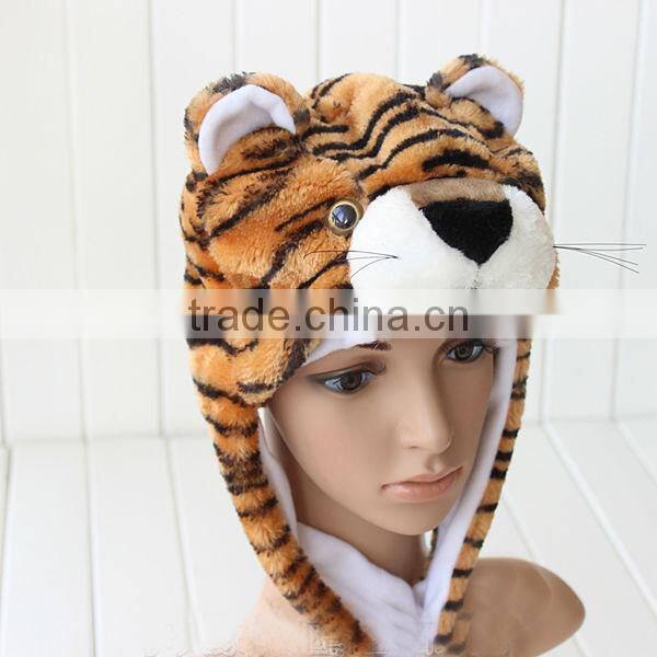Promotion Customized Logo Winter Plush Hood Kids Dog Husky Animal Hat