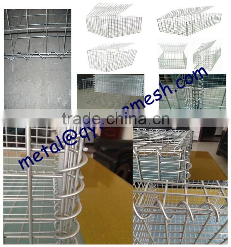 75mm mesh size 4mm diameter welded stone box / galvanized gabion box factory